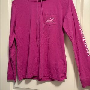 Vineyard Vines Pink Long Sleeve Tee with Logo